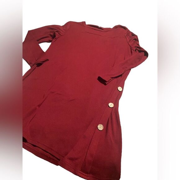 Shein size XXL burgundy dress with button accents excellent condition - Picture 1 of 2